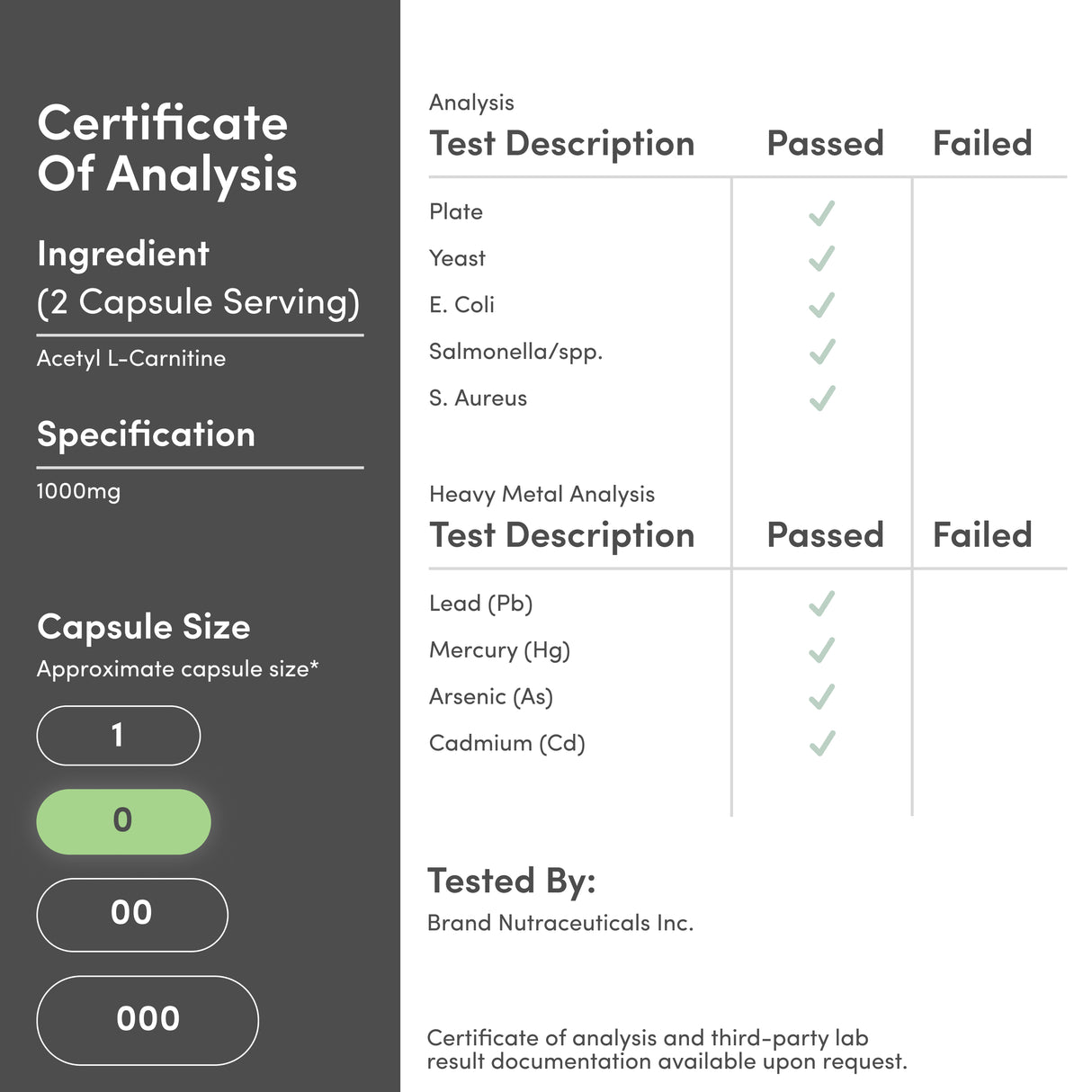 Acetyl L-Carnitine (ALCAR) Supplement