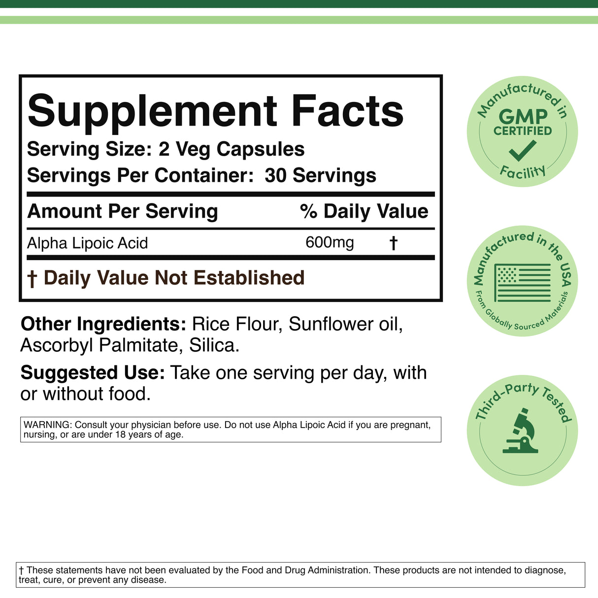 Alpha Lipoic Acid Supplement