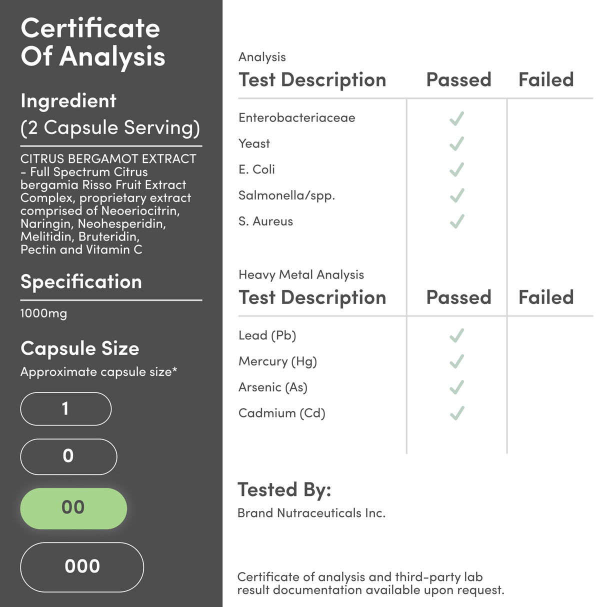 Citrus Bergamot Extract Supplement