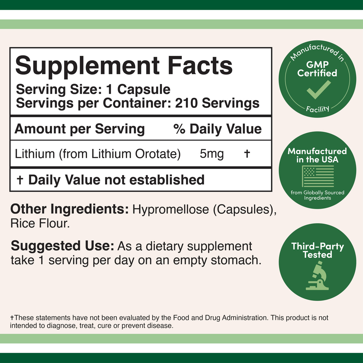 Lithium Orotate Supplement