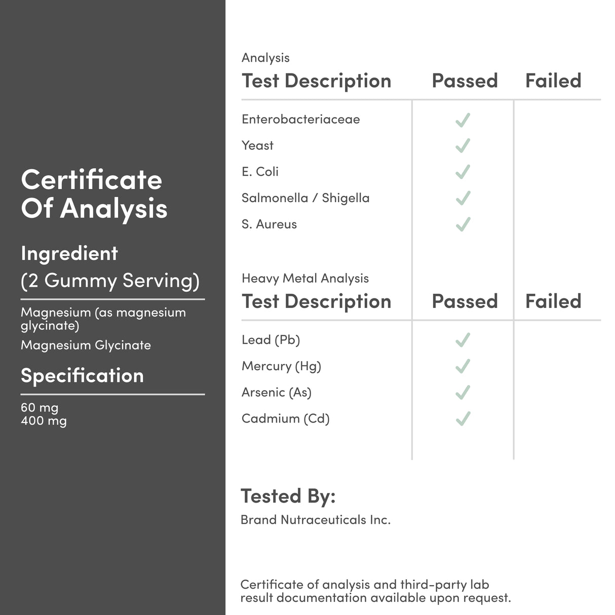 Magnesium Glycinate Gummies Supplement