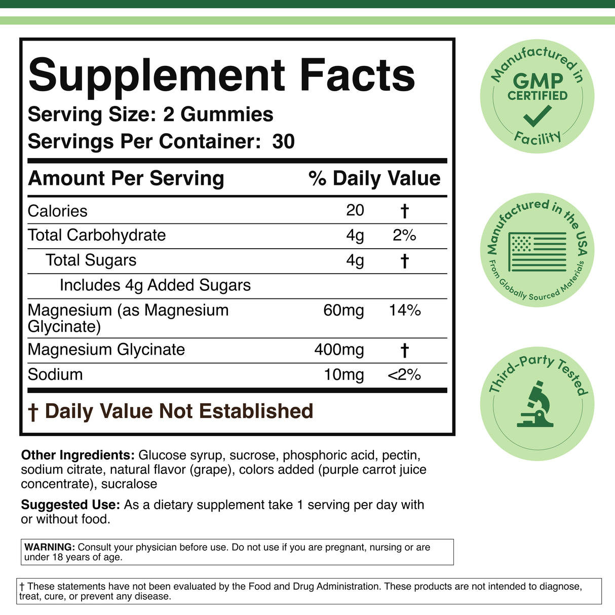 Magnesium Glycinate Gummies Supplement