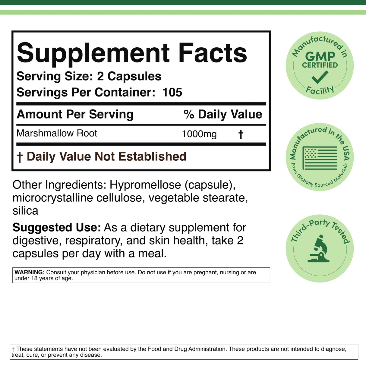 Marshmallow Root Supplement