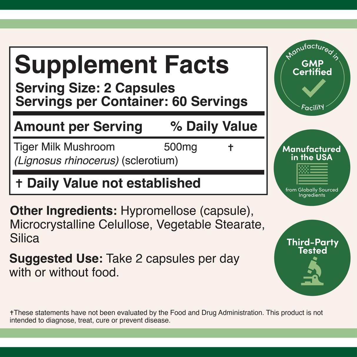 Tiger Milk Mushroom Supplement