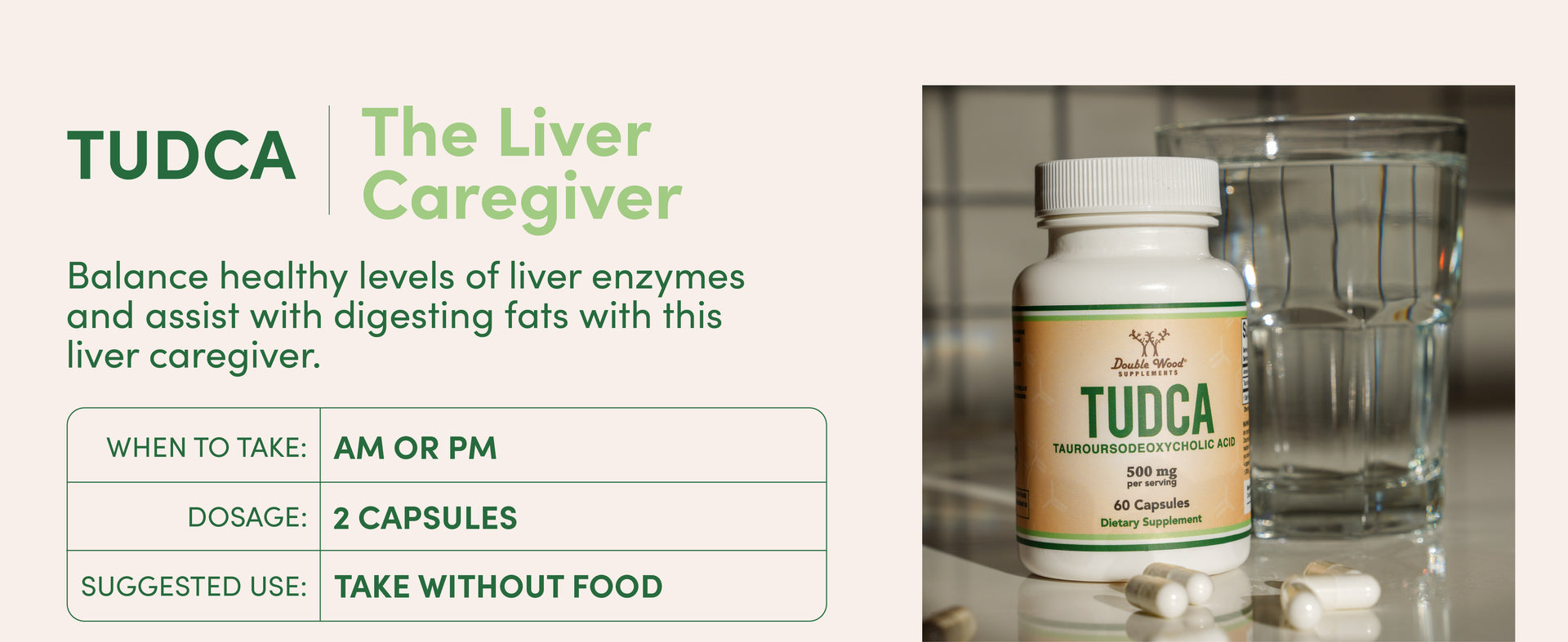 Tauroursodeoxycholic Acid (TUDCA) Supplement | Double Wood Supplements
