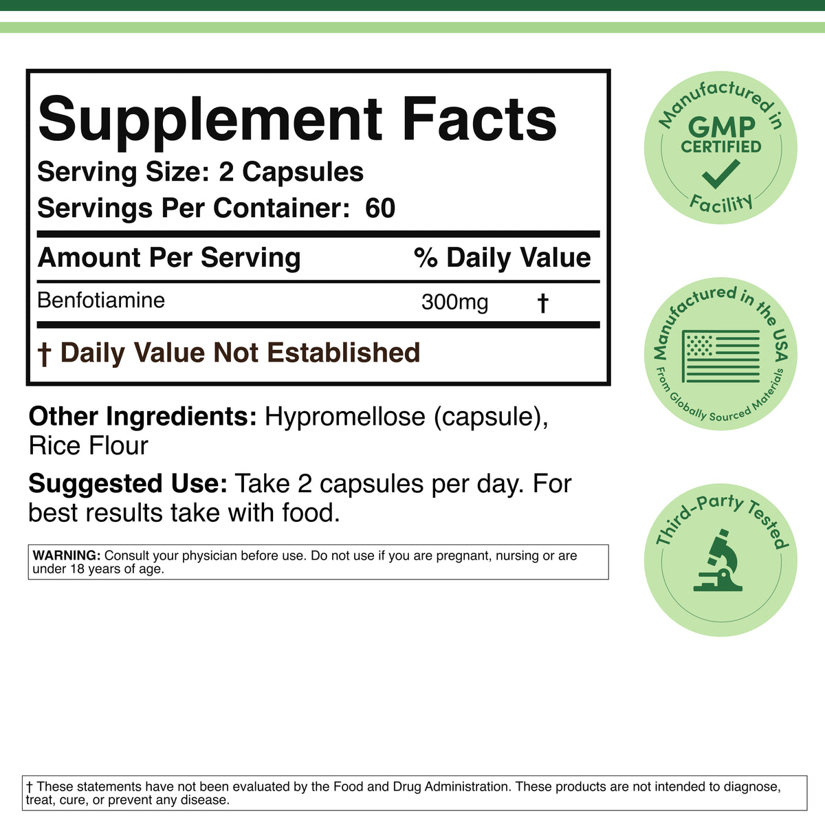 Benfotiamine Supplement