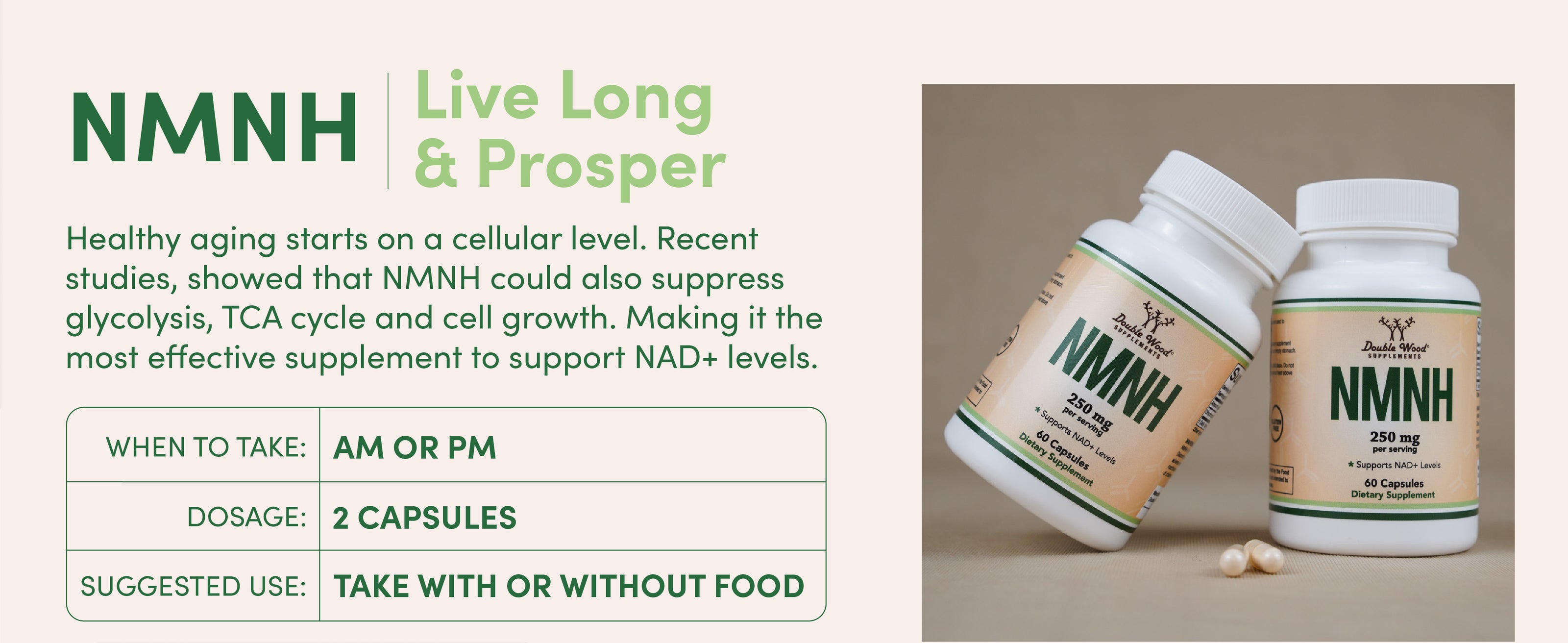 Dihydronicotinamide Mononucleotide (NMNH) Supplement Double Wood