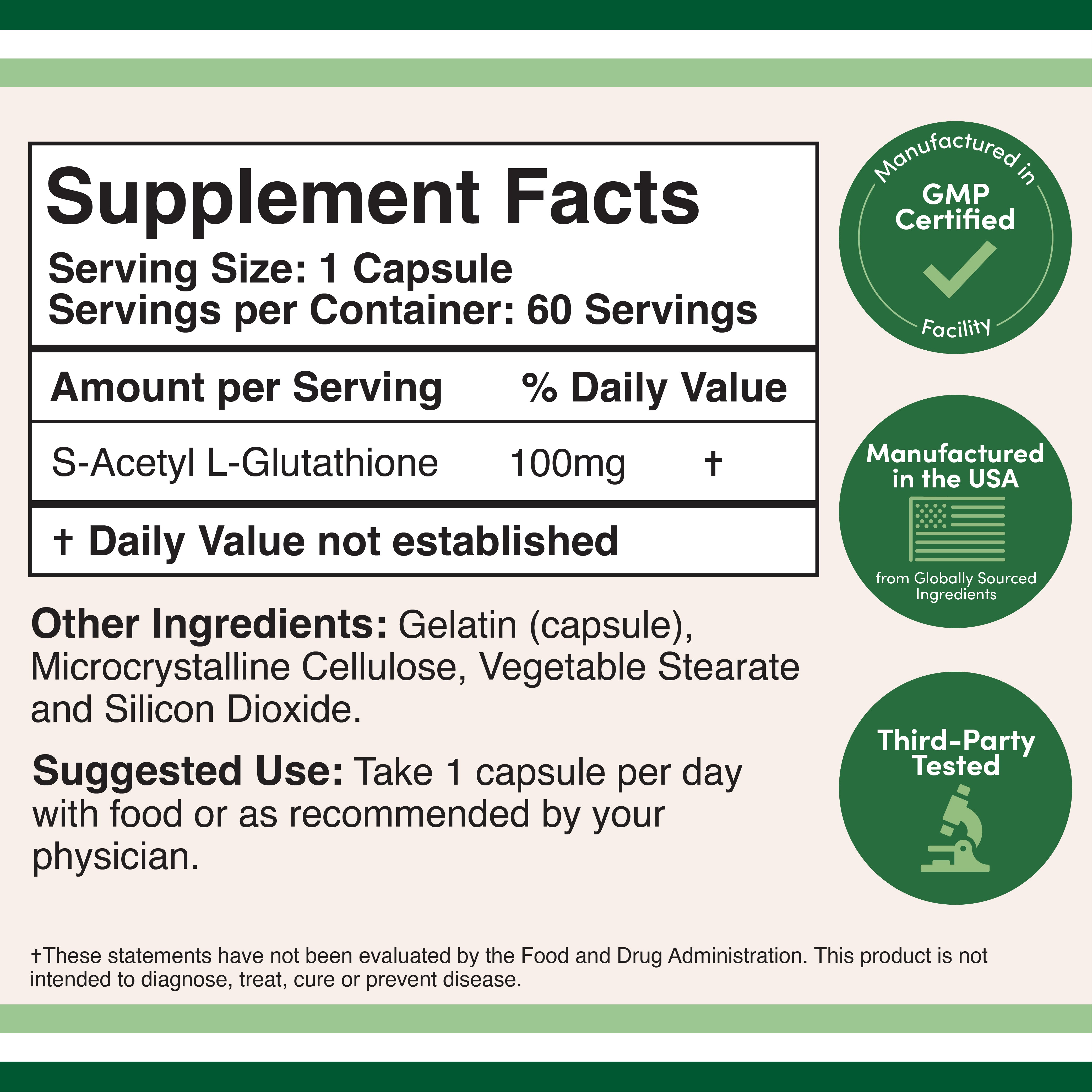 S-Acetyl L-Glutathione Supplement
