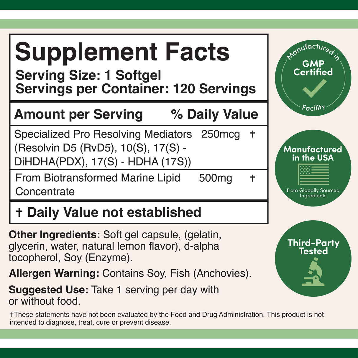 SPM (Pro Resolving Mediators) Supplement