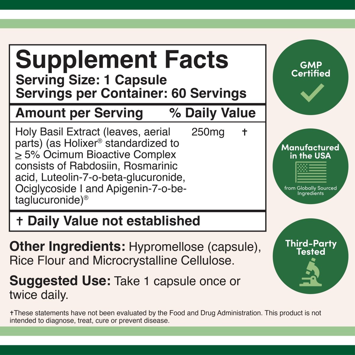 Holixer Holy Basil Extract Triple Pack - Double Wood Supplements