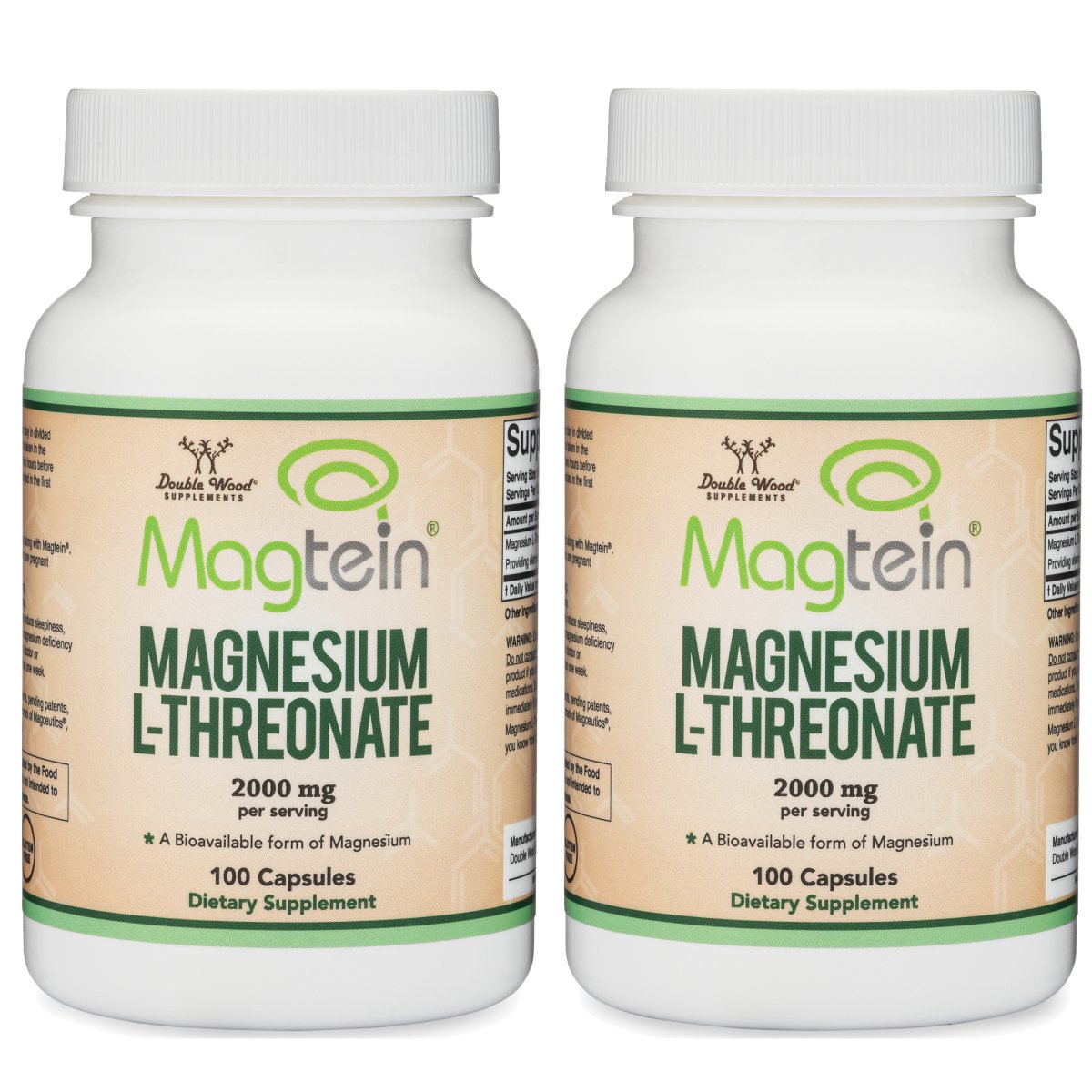 Magnesium L-Threonate (Magtein) Double Pack - Double Wood Supplements