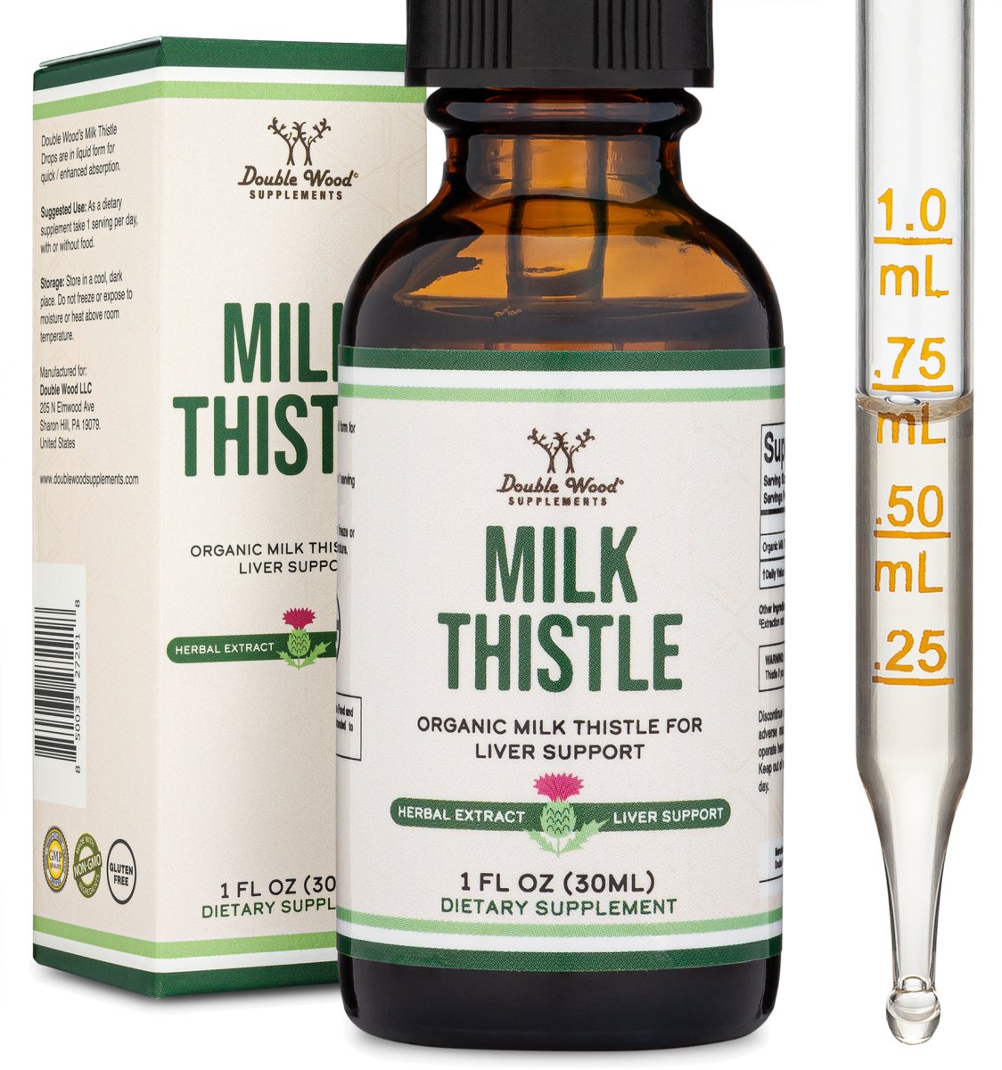 Milk Thistle Drops Double Pack - Double Wood Supplements