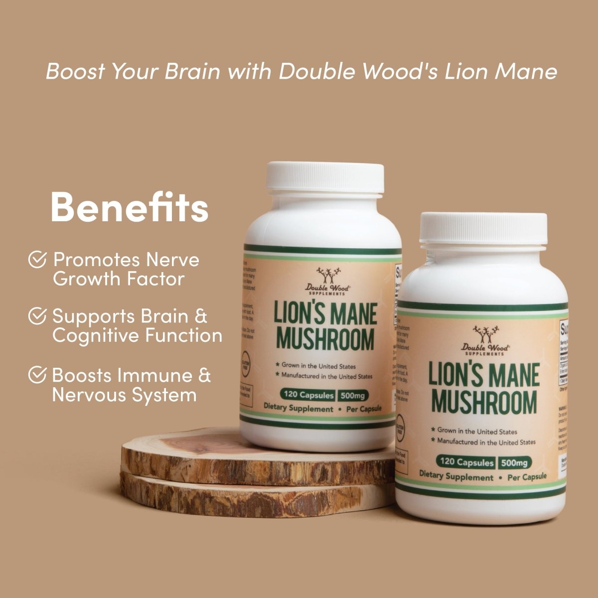 Lion's Mane Mushroom Double Pack - Double Wood Supplements
