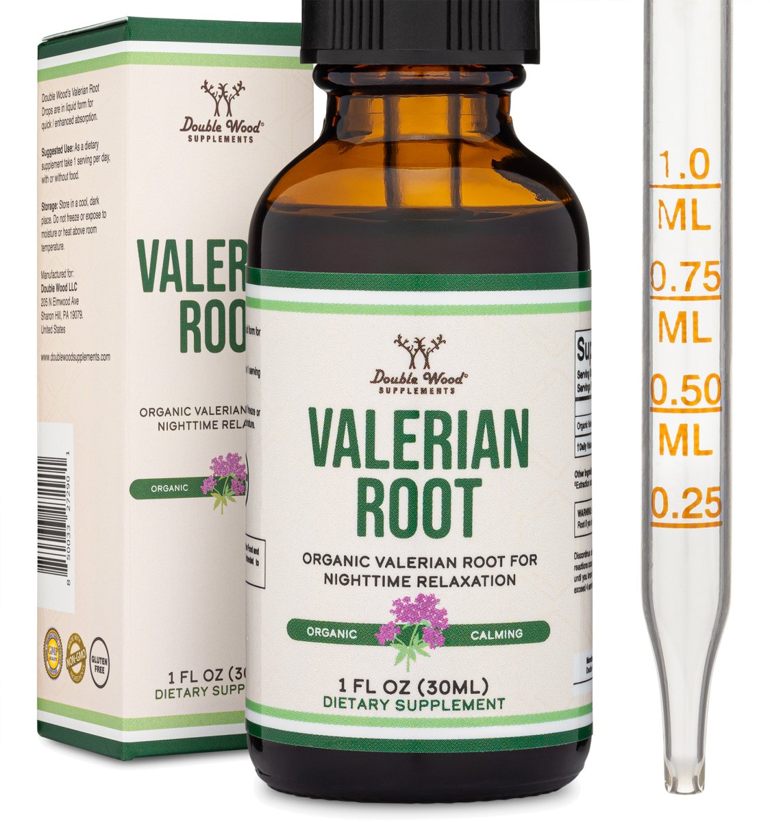 Valerian Root Drops Double Pack - Double Wood Supplements